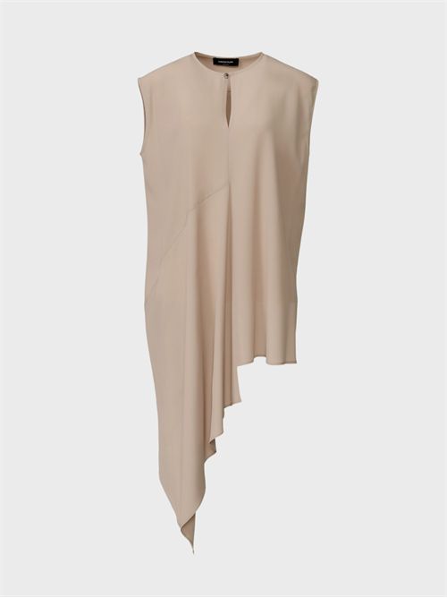 Asymmetric silk blend crepe de chine top with plexiglass detail FABIANA FILIPPI | TPD266F288D9430157